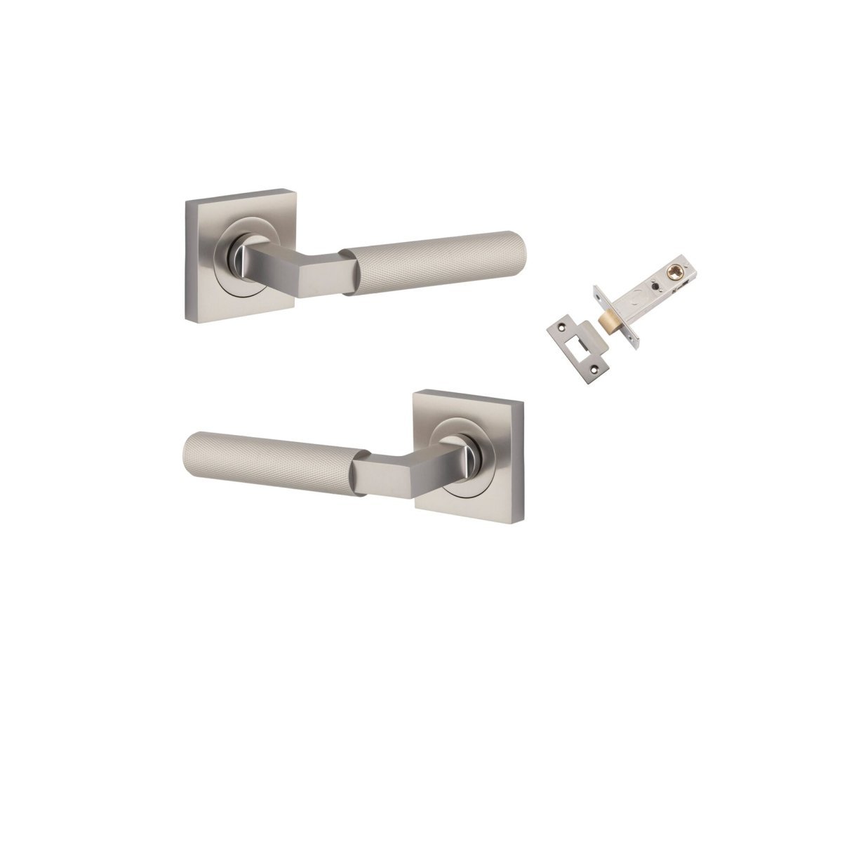 Brunswick Lever - Square Rose - Entry Point - Iver - Satin Nickel - Door Levers