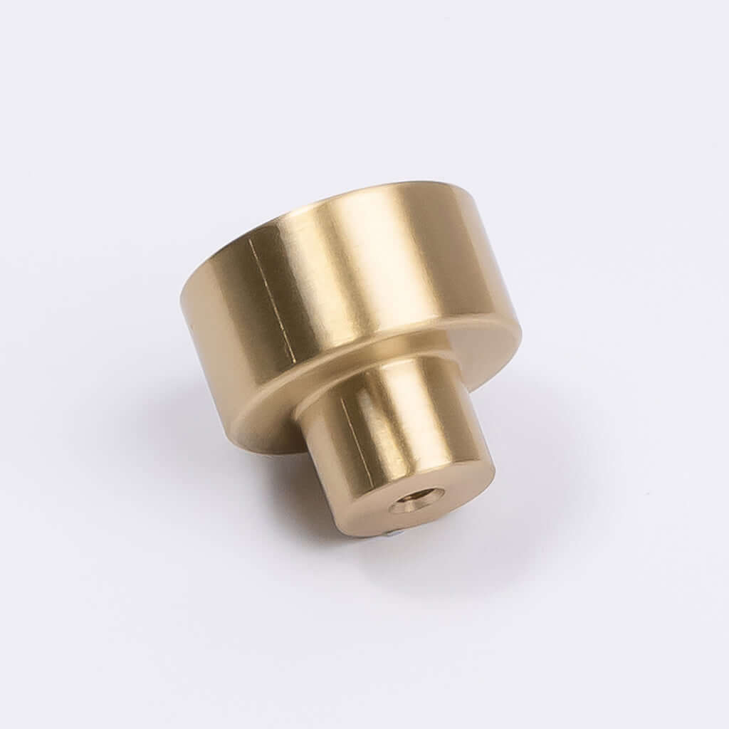 Brushed Brass Button Cabinet Knob - Bianca - Manovella - Entry - Point - CABBIA26BB - Manovella