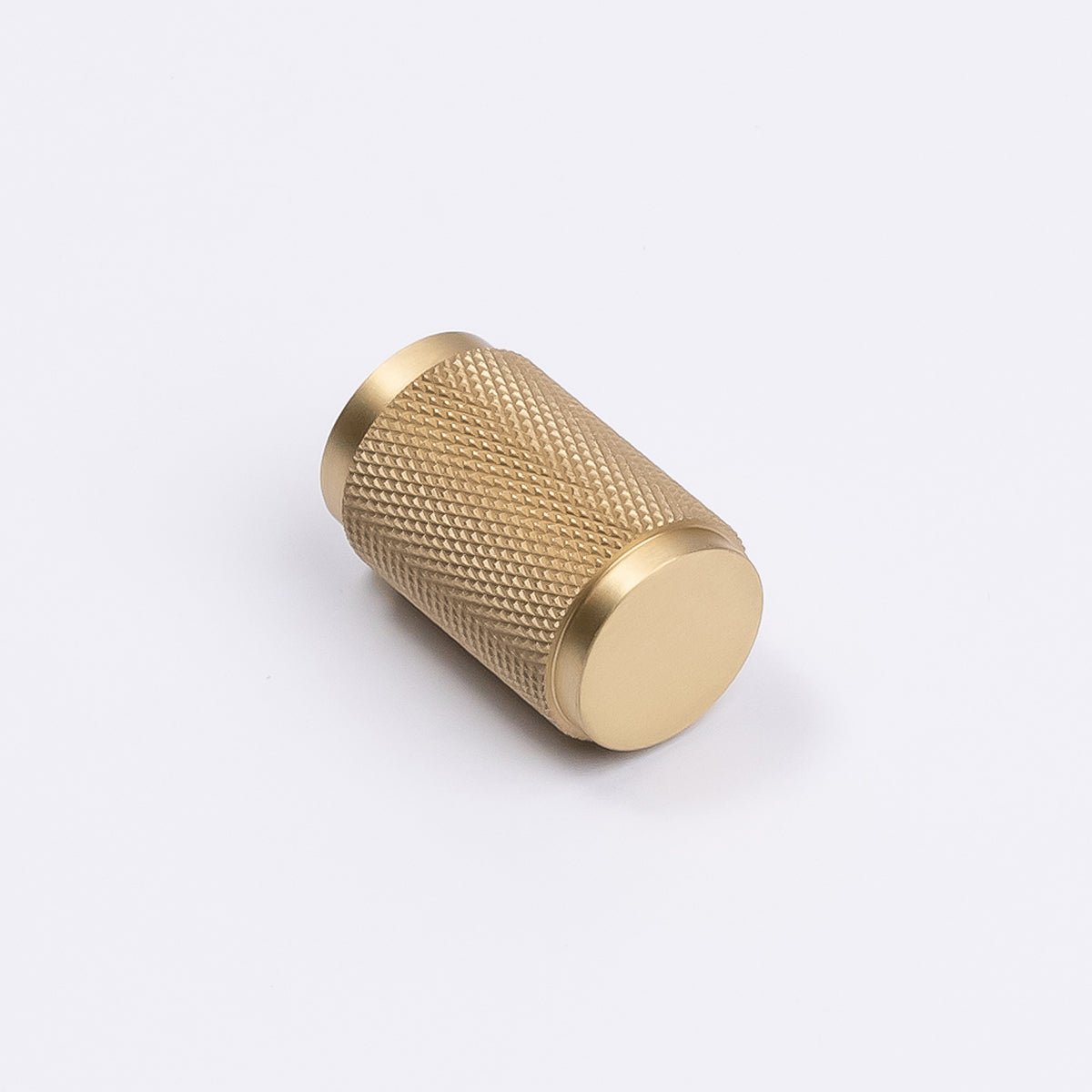 Brushed Brass Knurled Cabinet Knob - Helena - Manovella - Entry - Point - CABHEL18BB - Manovella