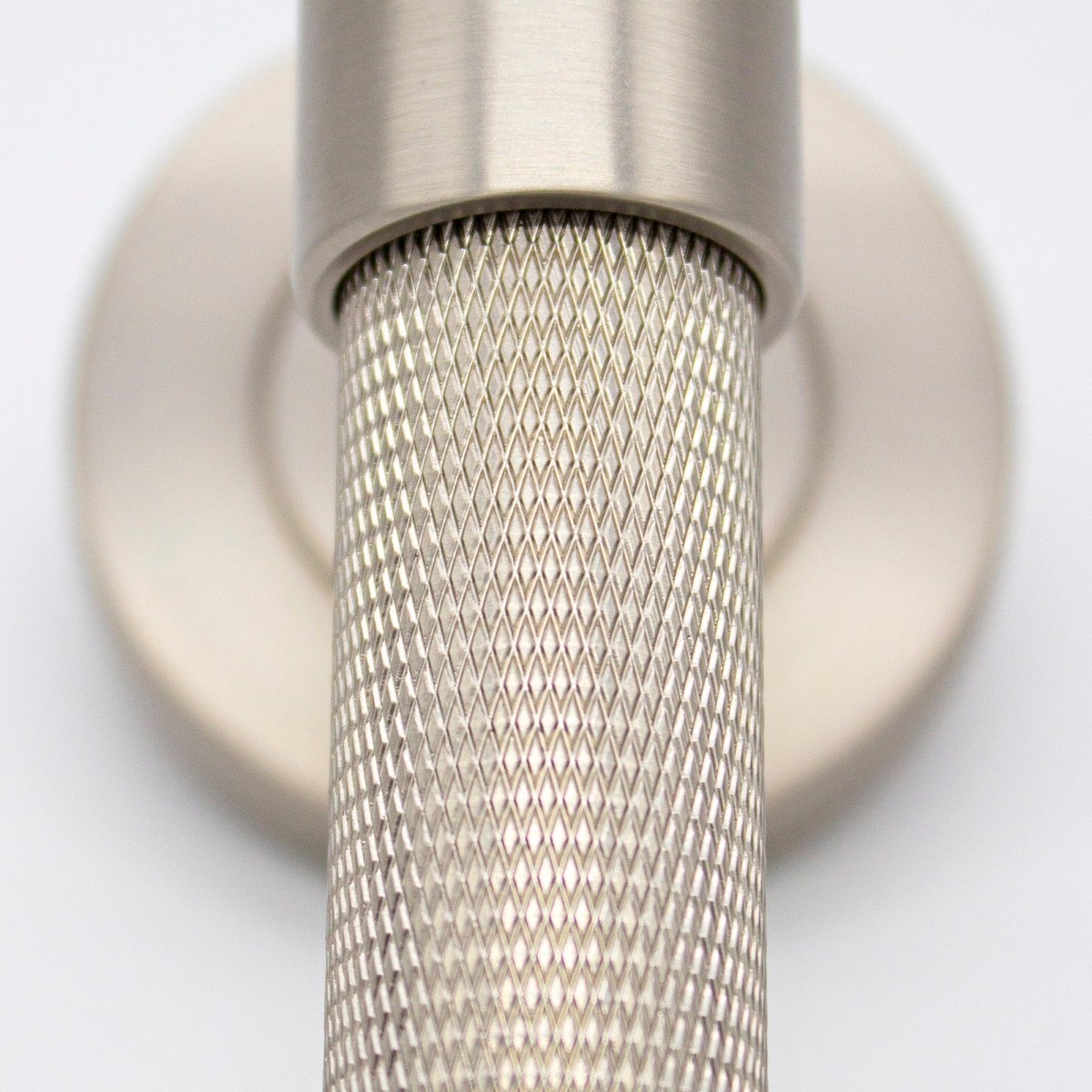 Brushed Nickel Knurled Passage Door Handle - Rosedale - Manovella - Entry - Point - RSD1BN - Manovella