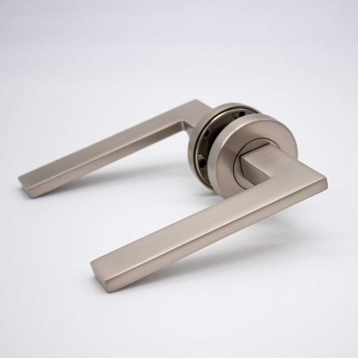 Brushed Nickel Passage Door Handle - Hamilton - Manovella - Entry - Point - HMT1BN - Manovella