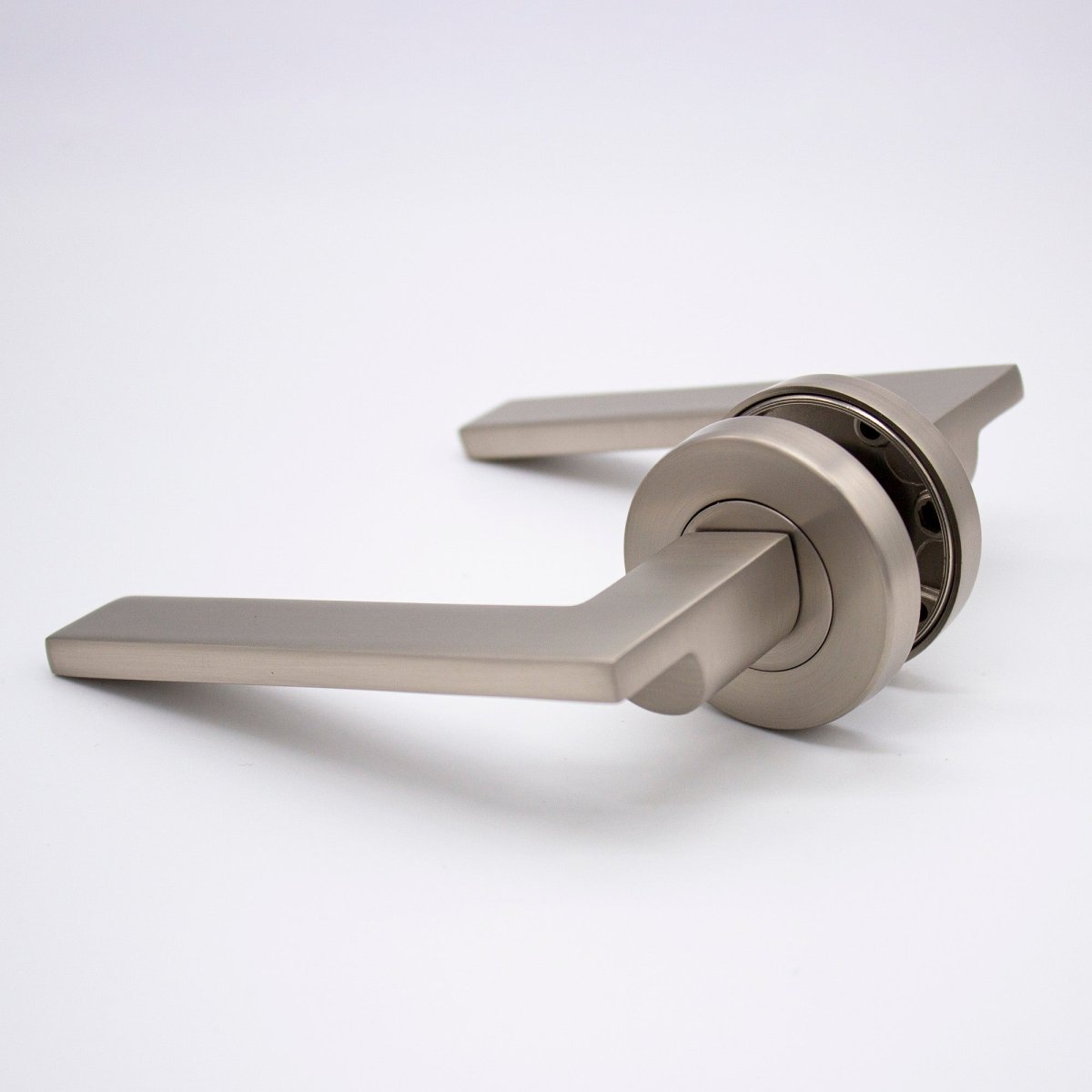 Brushed Nickel Passage Door Handle - Hamilton - Manovella - Entry - Point - HMT1BN - Manovella