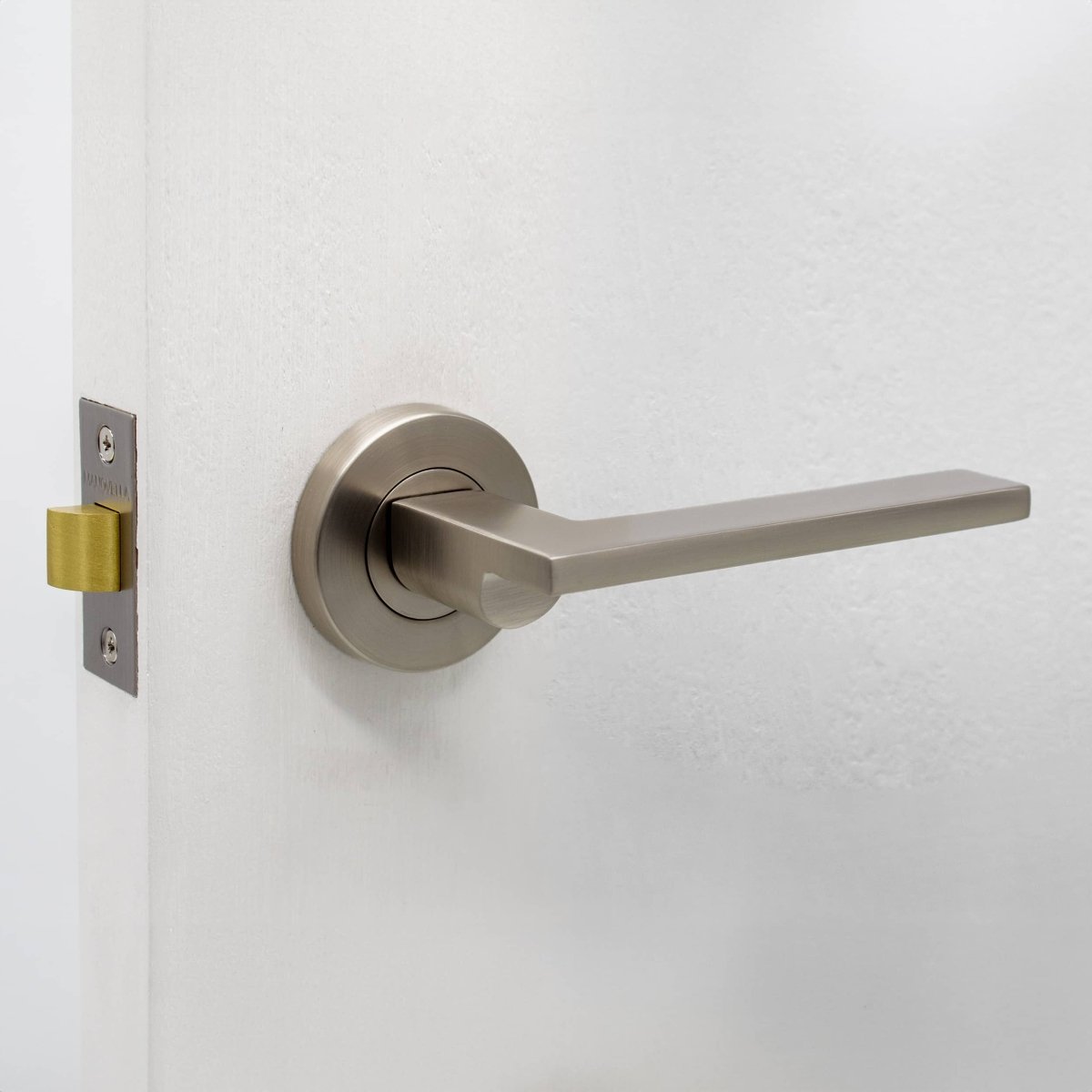 Brushed Nickel Passage Door Handle - Hamilton - Manovella - Entry - Point - HMT1BN - Manovella