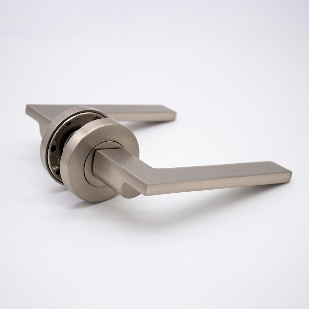 Brushed Nickel Passage Door Handle - Hamilton - Manovella - Entry - Point - HMT1BN - Manovella