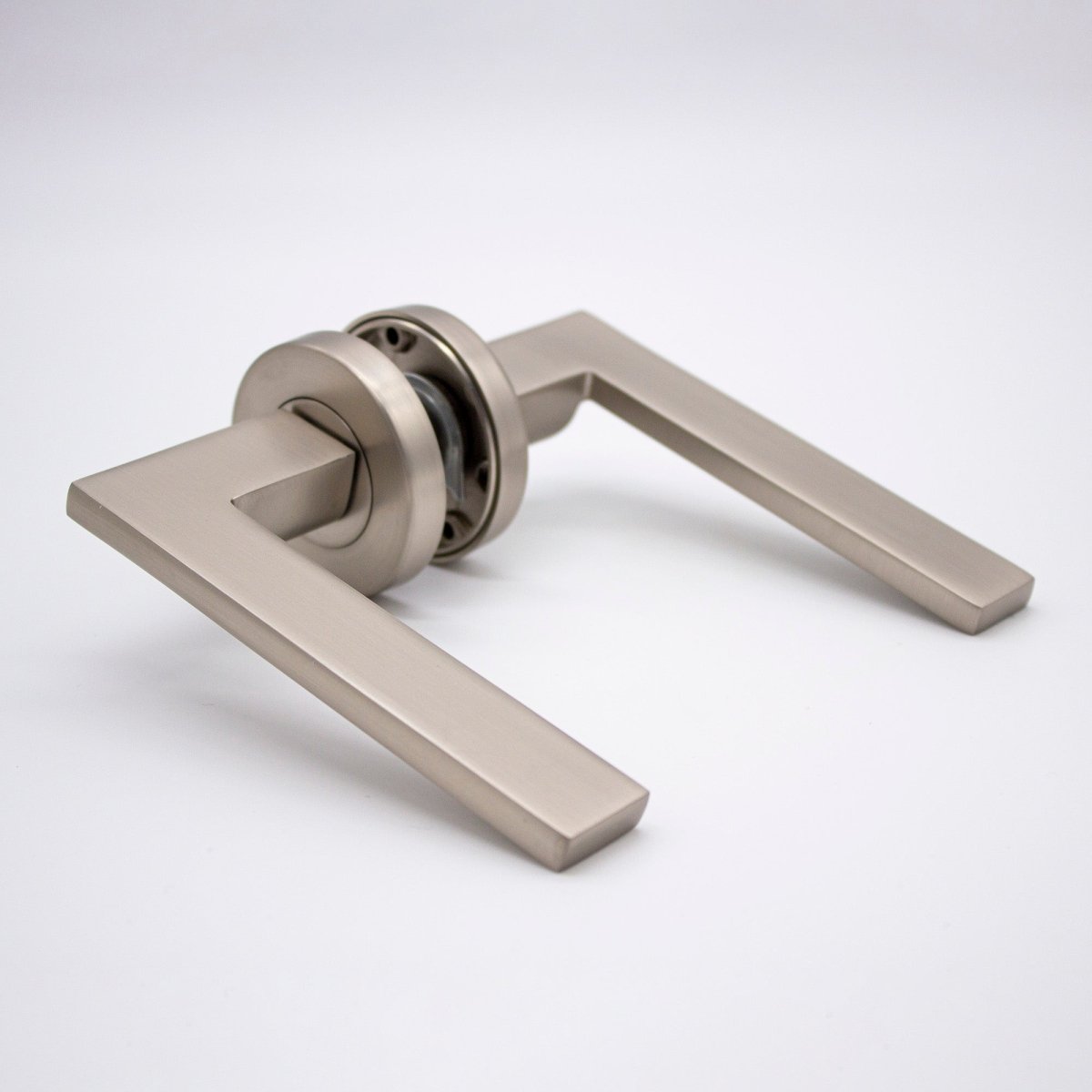 Brushed Nickel Passage Door Handle - Hamilton - Manovella - Entry - Point - HMT1BN - Manovella