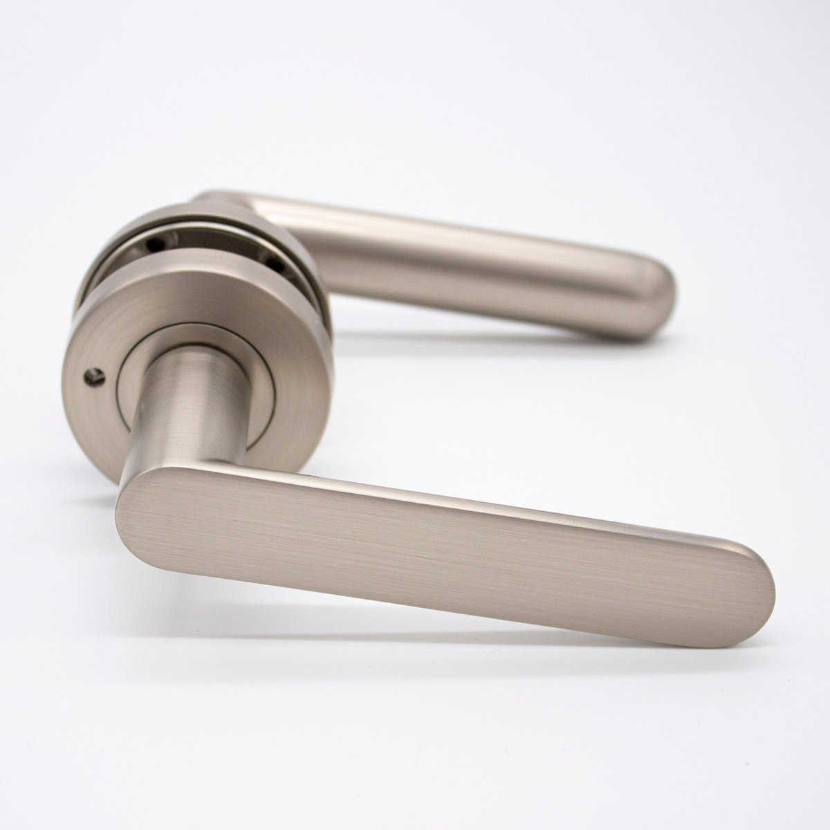 Brushed Nickel Privacy Door Handle - Fairhaven - Manovella - Entry - Point - FHV2BN - Manovella