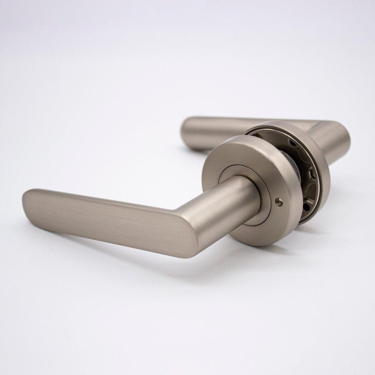 Brushed Nickel Privacy Door Handle - Fairhaven - Manovella - Entry - Point - FHV2BN - Manovella