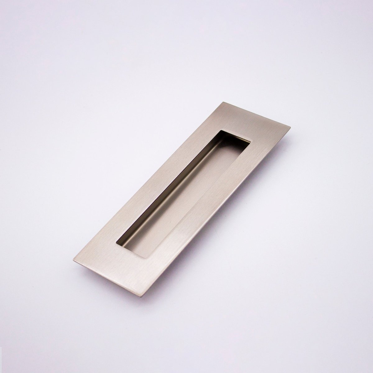 Brushed Nickel Sliding Door Flush Pull 120mm x 40mm - Manovella - Entry - Point - FP120BN - Manovella