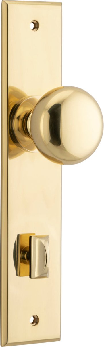 Cambridge Knob - Chamfered Backplate - Entry Point - Iver - Polished Brass - Door Knobs