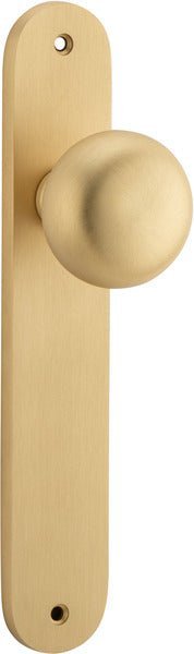 Cambridge Knob - Oval Backplate - Entry Point - Iver - Brushed Brass - Door Knobs