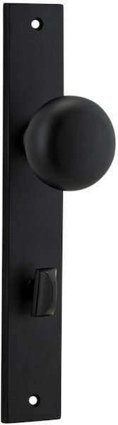 Cambridge Knob - Rectangular Backplate - Entry Point - Iver - Matt Black - Door Knobs