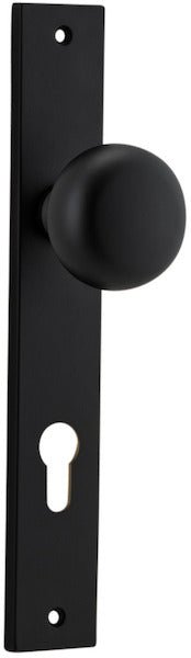 Cambridge Knob - Rectangular Backplate - Entry Point - Iver - Matt Black - Door Knobs