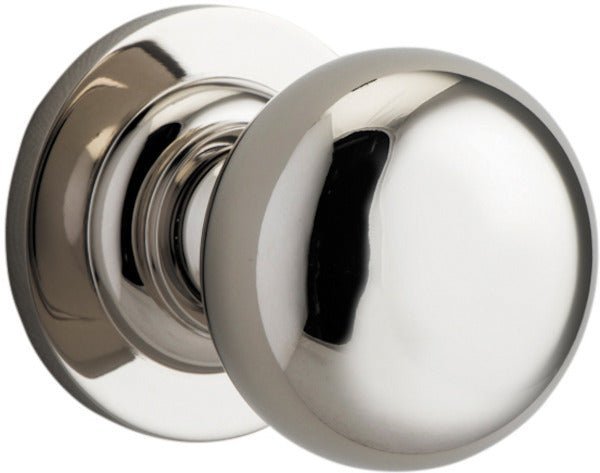 Cambridge Knob - Round Rose - Entry Point - Iver - Polished Nickel - Door Knobs