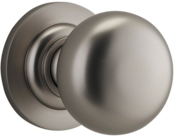 Cambridge Knob - Round Rose - Entry Point - Iver - Satin Nickel - Door Knobs