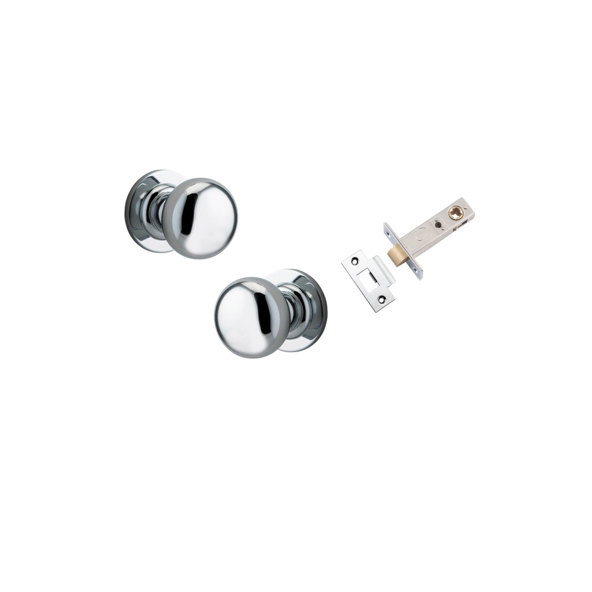 Cambridge Knob - Round Rose - Entry Point - Iver - Polished Chrome - Door Knobs