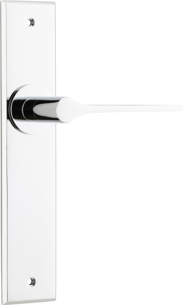 Como Lever - Chamfered Backplate - Entry Point - Iver - Polished Chrome - Door Levers