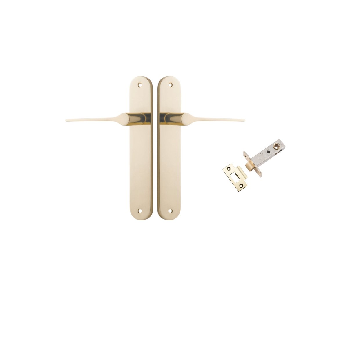 Como Lever - Oval Backplate - Ella Grace - Iver - Polished Brass - Door Levers