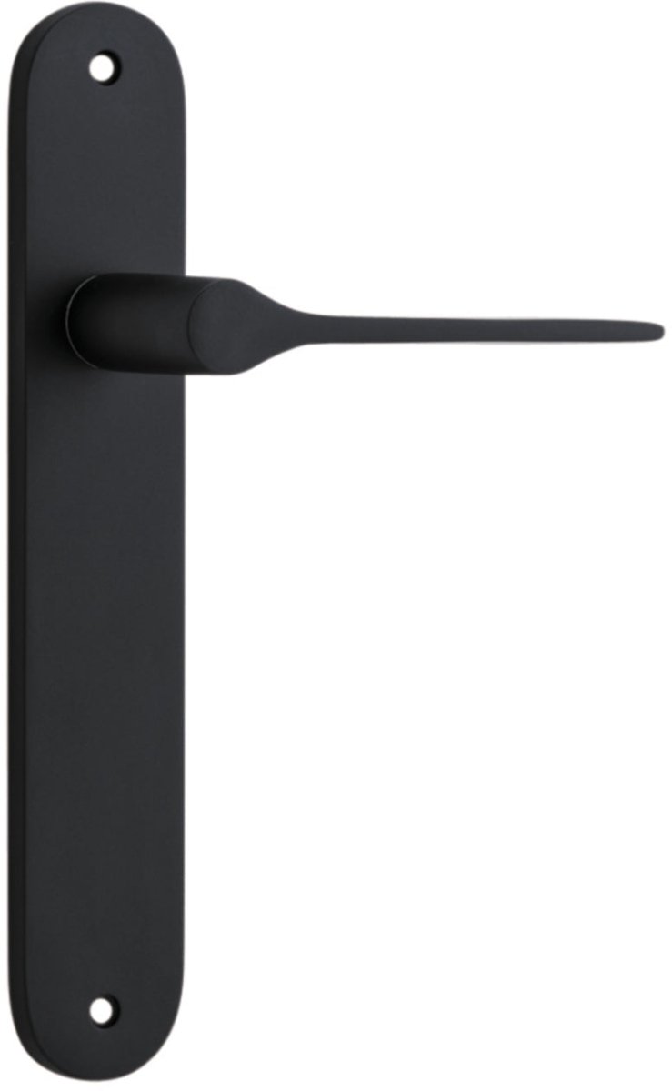 Como Lever - Oval Backplate - Entry Point - Iver - Matt Black - Door Levers