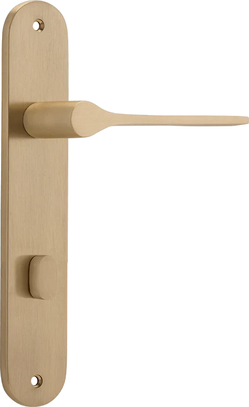 Como Lever - Oval Backplate - Ella Grace - Iver - Brushed Brass - Door Levers