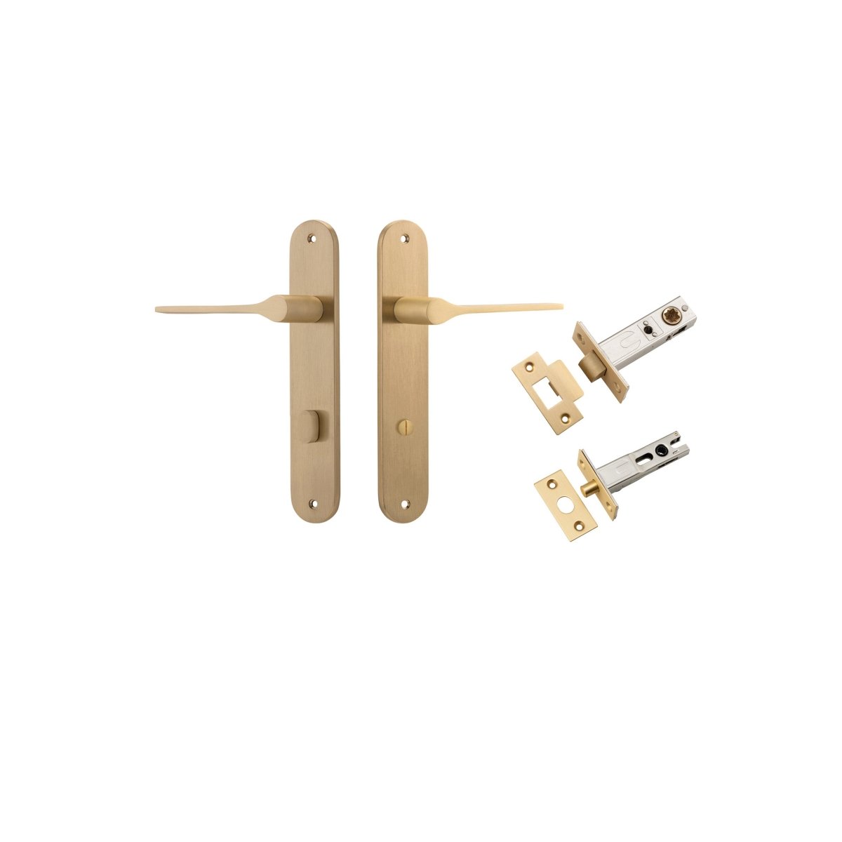 Como Lever - Oval Backplate - Ella Grace - Iver - Brushed Brass - Door Levers