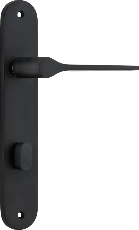 Como Lever - Oval Backplate - Ella Grace - Iver - Matt Black - Door Levers