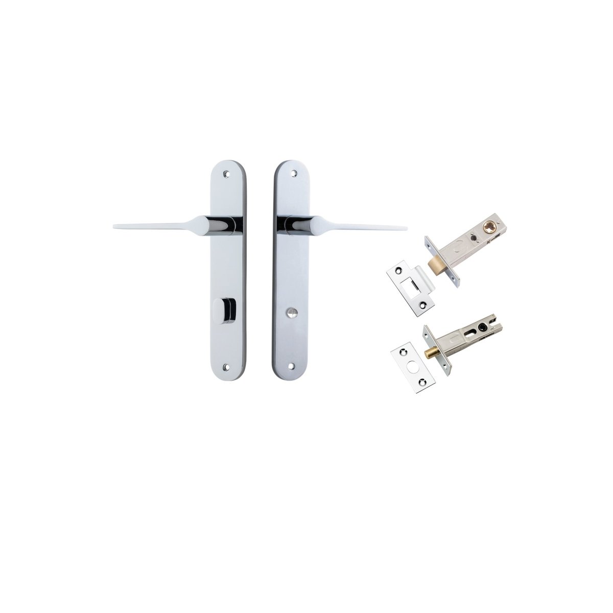 Como Lever - Oval Backplate - Entry Point - Iver - Polished Chrome - Door Levers