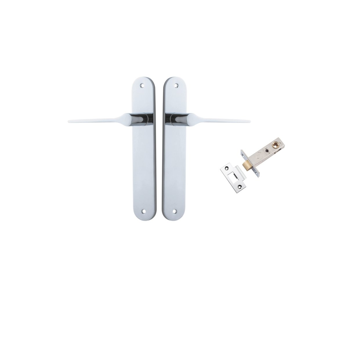 Como Lever - Oval Backplate - Entry Point - Iver - Polished Chrome - Door Levers