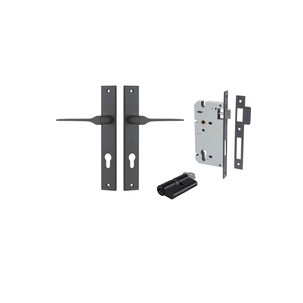 Como Lever - Rectangular Backplate - Entry - Point - 12754KENTR60KK - Iver