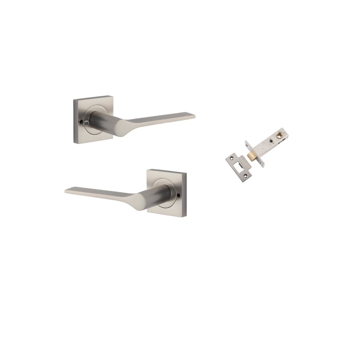 Como Lever - Square Rose - Entry Point - Iver - Satin Nickel - Door Levers