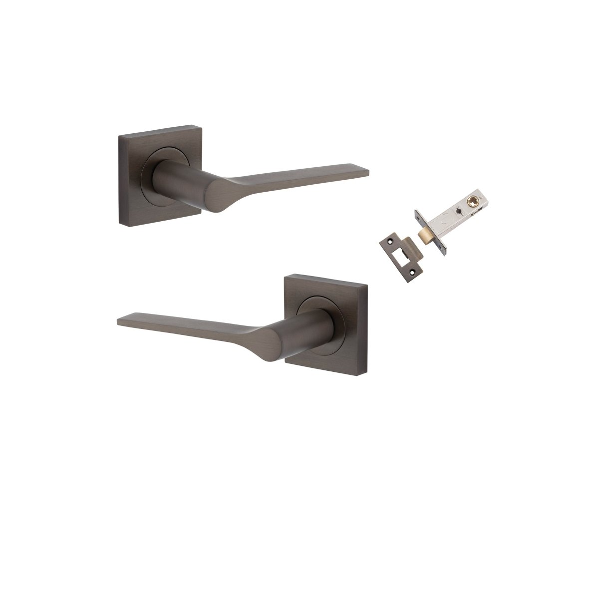 Como Lever - Square Rose - Entry Point - Iver - Signature Brass - Door Levers