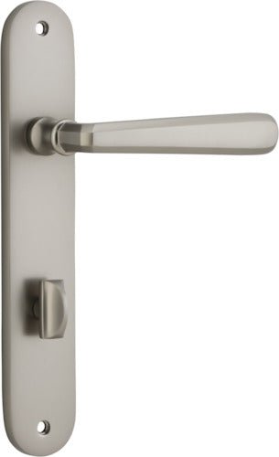 Copenhagen Lever - Oval Backplate - Entry Point - Iver - Satin Nickel - Door Levers