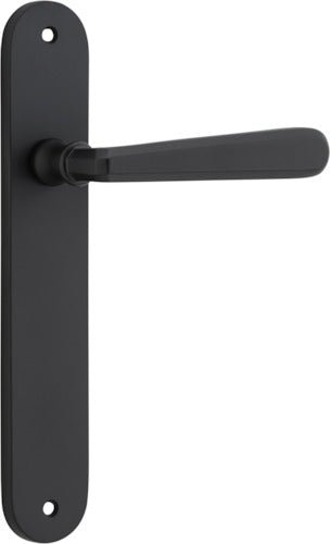 Copenhagen Lever - Oval Backplate - Entry Point - Iver - Matt Black - Door Levers