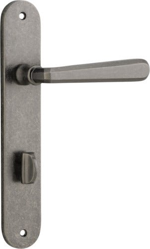 Copenhagen Lever - Oval Backplate - Entry Point - Iver - Distressed Nickel - Door Levers