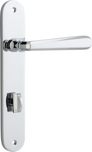 Copenhagen Lever - Oval Backplate - Entry Point - Iver - Polished Chrome - Door Levers