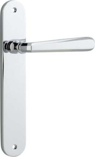 Copenhagen Lever - Oval Backplate - Entry Point - Iver - Polished Chrome - Door Levers