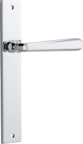 Copenhagen Lever - Rectangular Backplate - Entry Point - Iver - Polished Chrome - Door Levers