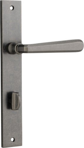 Copenhagen Lever - Rectangular Backplate - Entry Point - Iver - Distressed Nickel - Door Levers