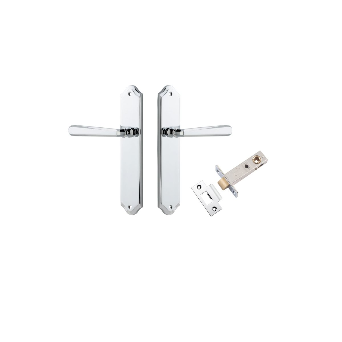 Copenhagen Lever - Shouldered Backplate - Entry Point - Iver - Polished Chrome - Door Levers