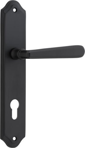 Copenhagen Lever - Shouldered Backplate - Entry Point - Iver - Matt Black - Door Levers