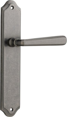 Copenhagen Lever - Shouldered Backplate - Entry Point - Iver - Distressed Nickel - Door Levers