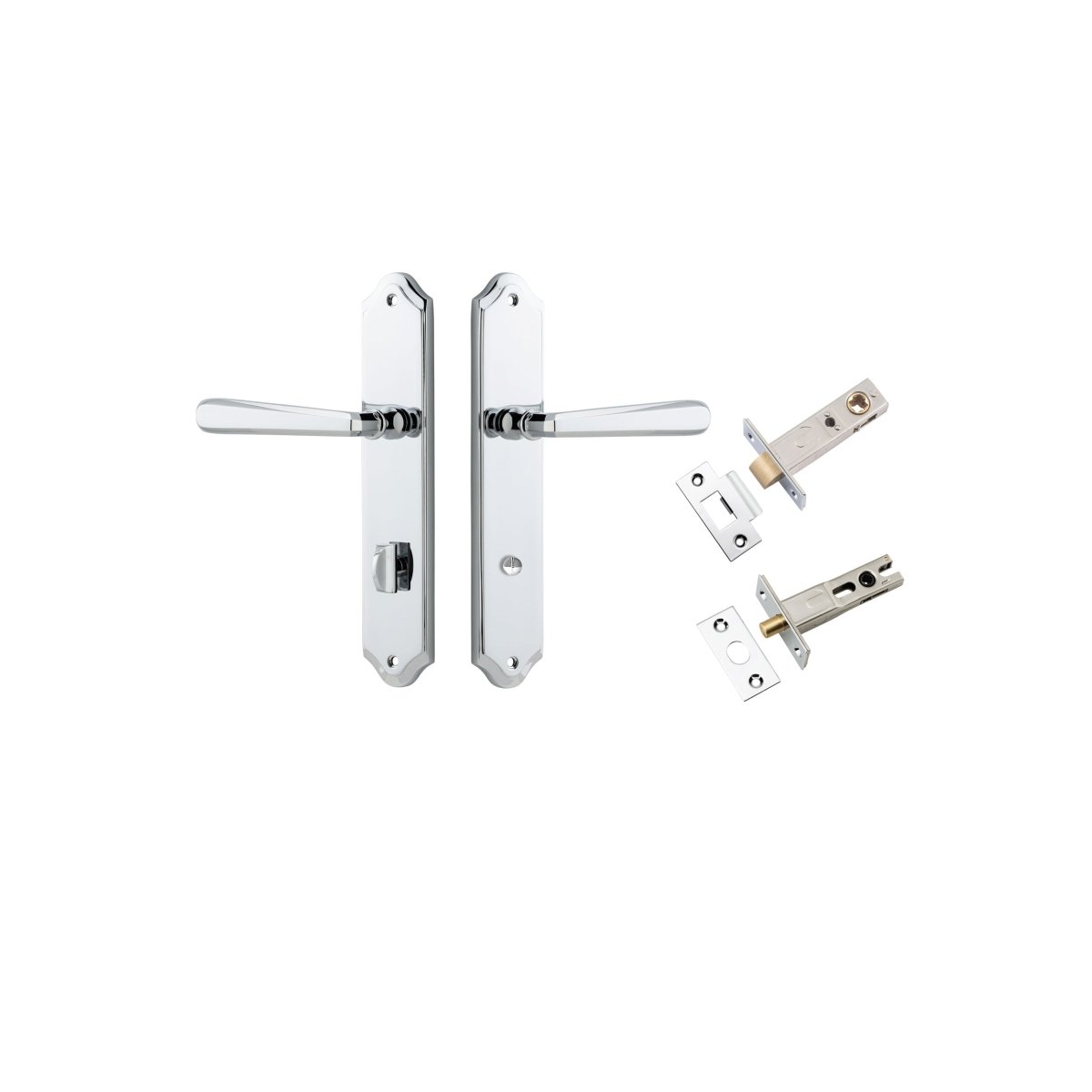 Copenhagen Lever - Shouldered Backplate - Entry Point - Iver - Polished Chrome - Door Levers