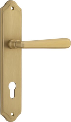 Copenhagen Lever - Shouldered Backplate - Entry Point - Iver - Brushed Brass - Door Levers