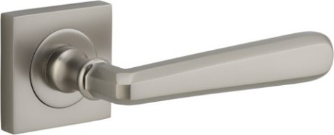 Copenhagen Lever - Square Rose - Entry Point - Iver - Satin Nickel - Door Levers