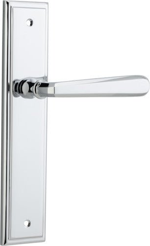 Copenhagen Lever - Stepped Backplate - Entry Point - Iver - Polished Chrome - Door Levers