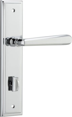 Copenhagen Lever - Stepped Backplate - Entry Point - Iver - Polished Chrome - Door Levers