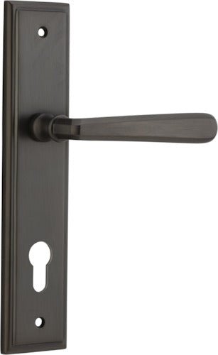 Copenhagen Lever - Stepped Backplate - Entry Point - Iver - Signature Brass - Door Levers