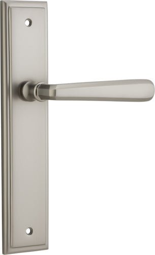 Copenhagen Lever - Stepped Backplate - Entry Point - Iver - Satin Nickel - Door Levers