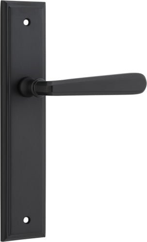 Copenhagen Lever - Stepped Backplate - Entry Point - Iver - Matt Black - Door Levers