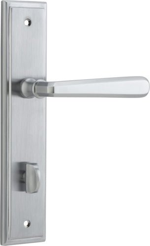 Copenhagen Lever - Stepped Backplate - Entry Point - Iver - Brushed Chrome - Door Levers