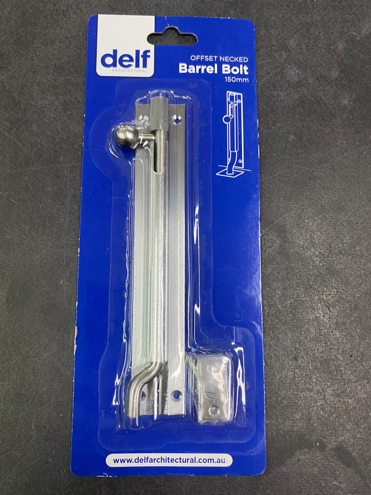 Offset Barrel Bolts in Satin Chrome by Delf